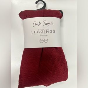 Charlie Paige Fleece Lined Women’s Leggings. Size L/XL (14-18). Maroon. 2022.